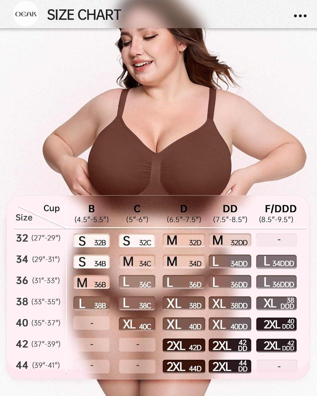 imageOEAK Bralettes for Women No Padding Comfortable Wireless Bras Seamless Bralette No Underwire Bra Cute Everyday Tshirt BrasChocolate