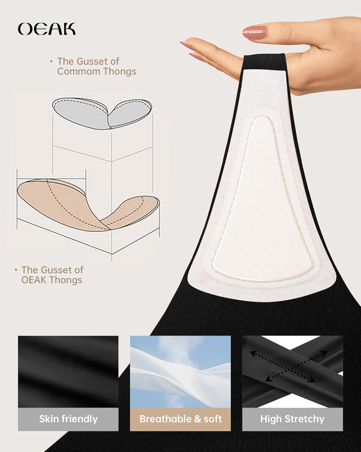 imageOEAK Seamless Thongs for Women Invisible Thongs No Show Thong Panty Liners Tangas Comfortable Workout GStrings UnderwearSkin Nudecream