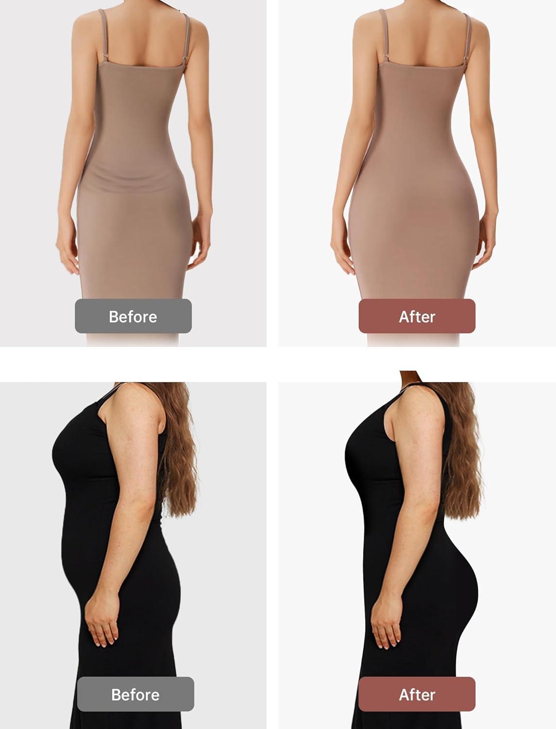 imageOEAK Tummy Control Shapewear Brief Nude ampamp Supportive Wireless Bras Beige L