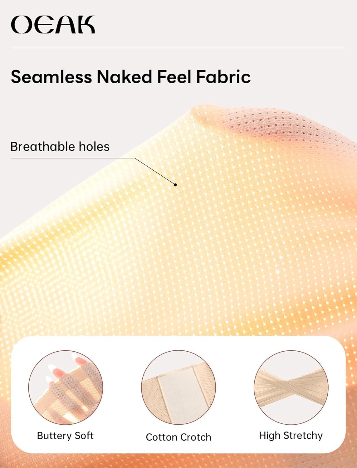 imageOEAK Tummy Control Shapewear Shorts ampamp Supportive Wireless Bras Nude XL