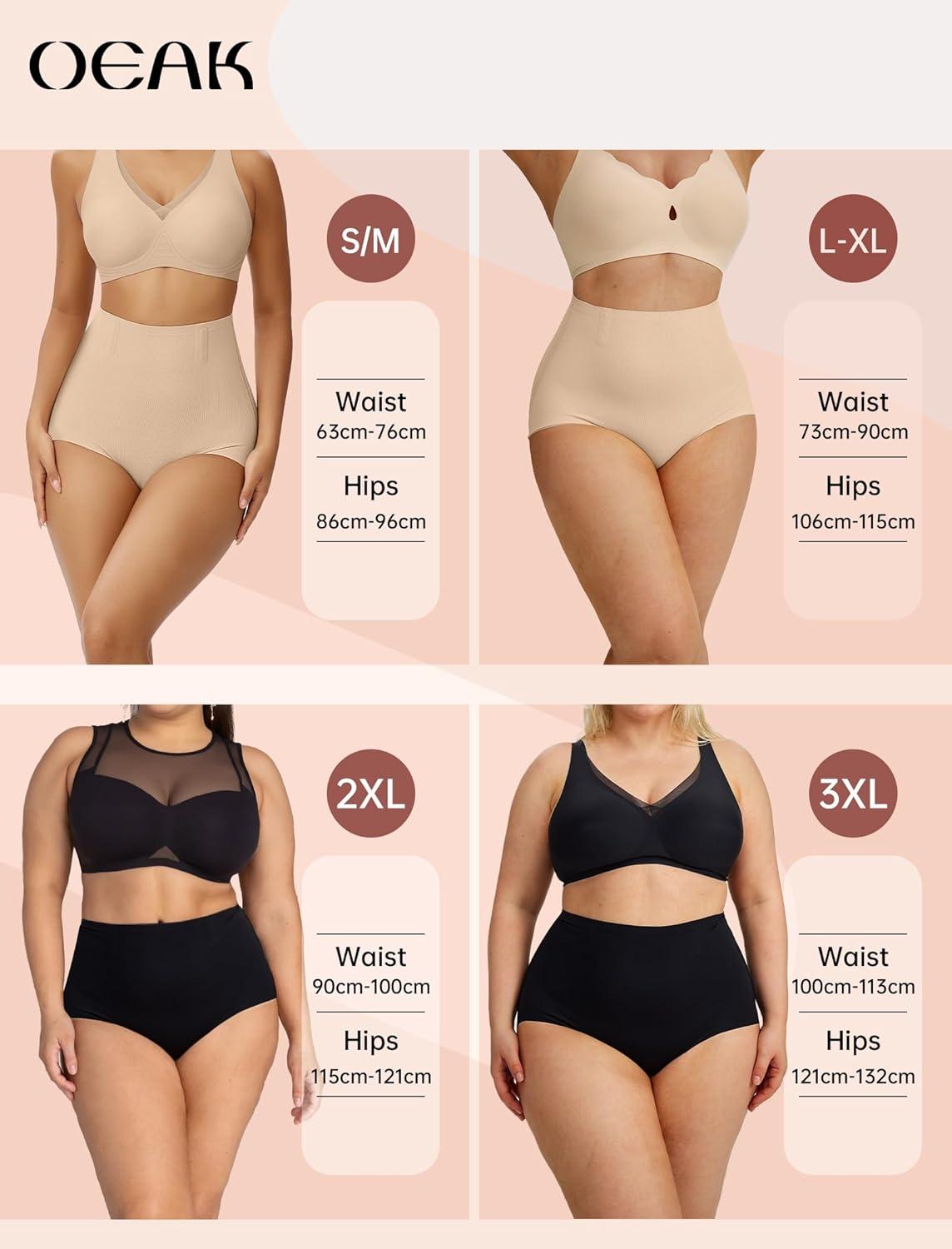 imageOEAK Tummy Control Shapewear for Women Seamless Girdle High Waisted Body Shaper Underwear Panty Smooth Under Dress ShapewearBlack