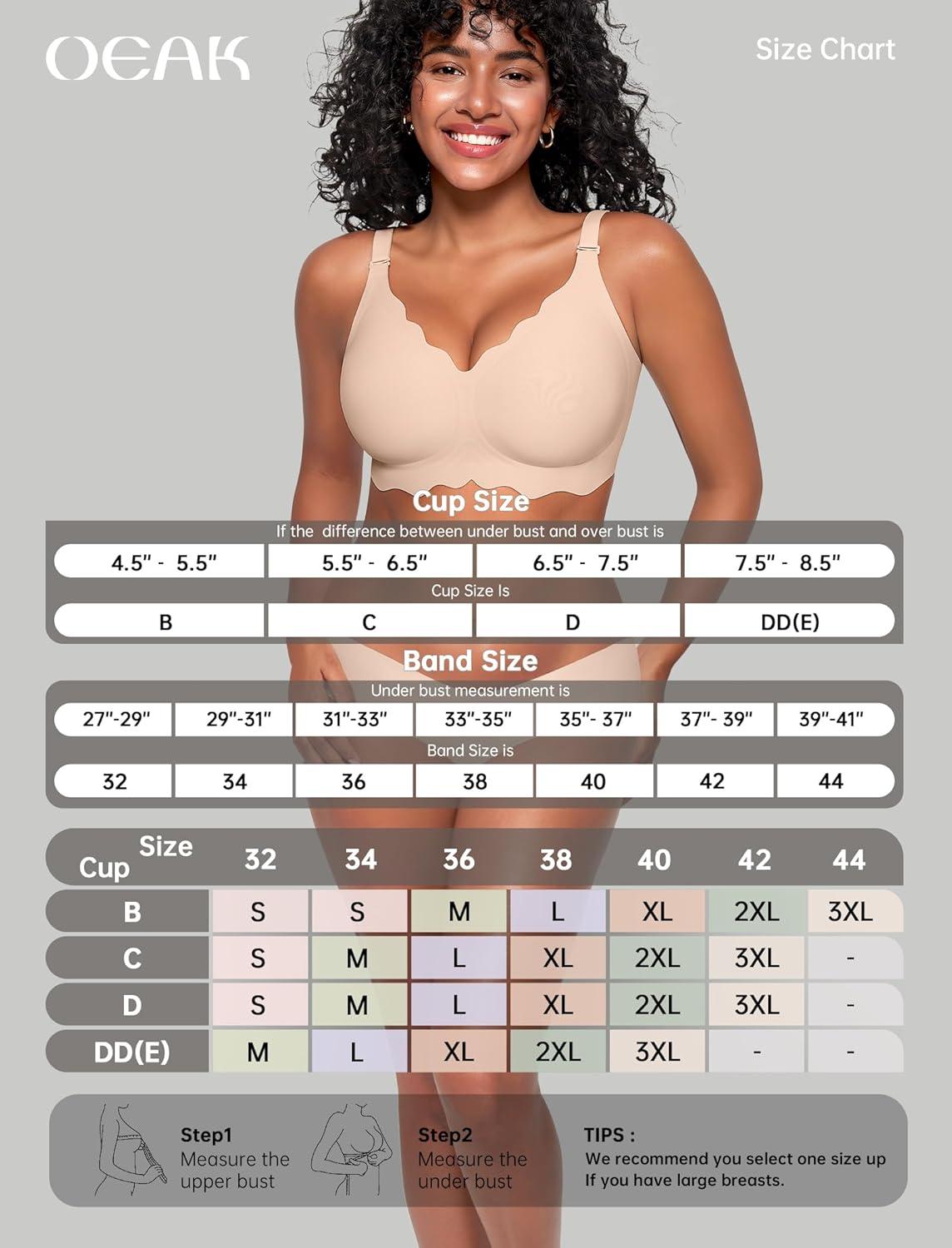 imageOEAK Women Bras No Underwire Scalloped Push Up Buttery Soft Tshirt Bra Seamless Full Coverage Convertible Everyday Bra02 Nude