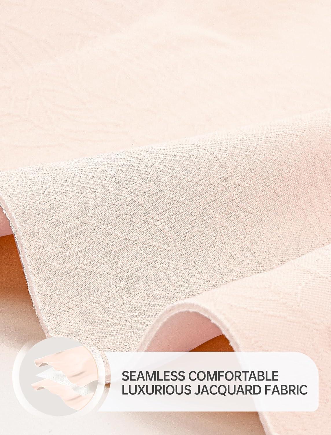 imageOEAK Women Bras No Underwire Scalloped Push Up Buttery Soft Tshirt Bra Seamless Full Coverage Convertible Everyday BraJacquard Pink