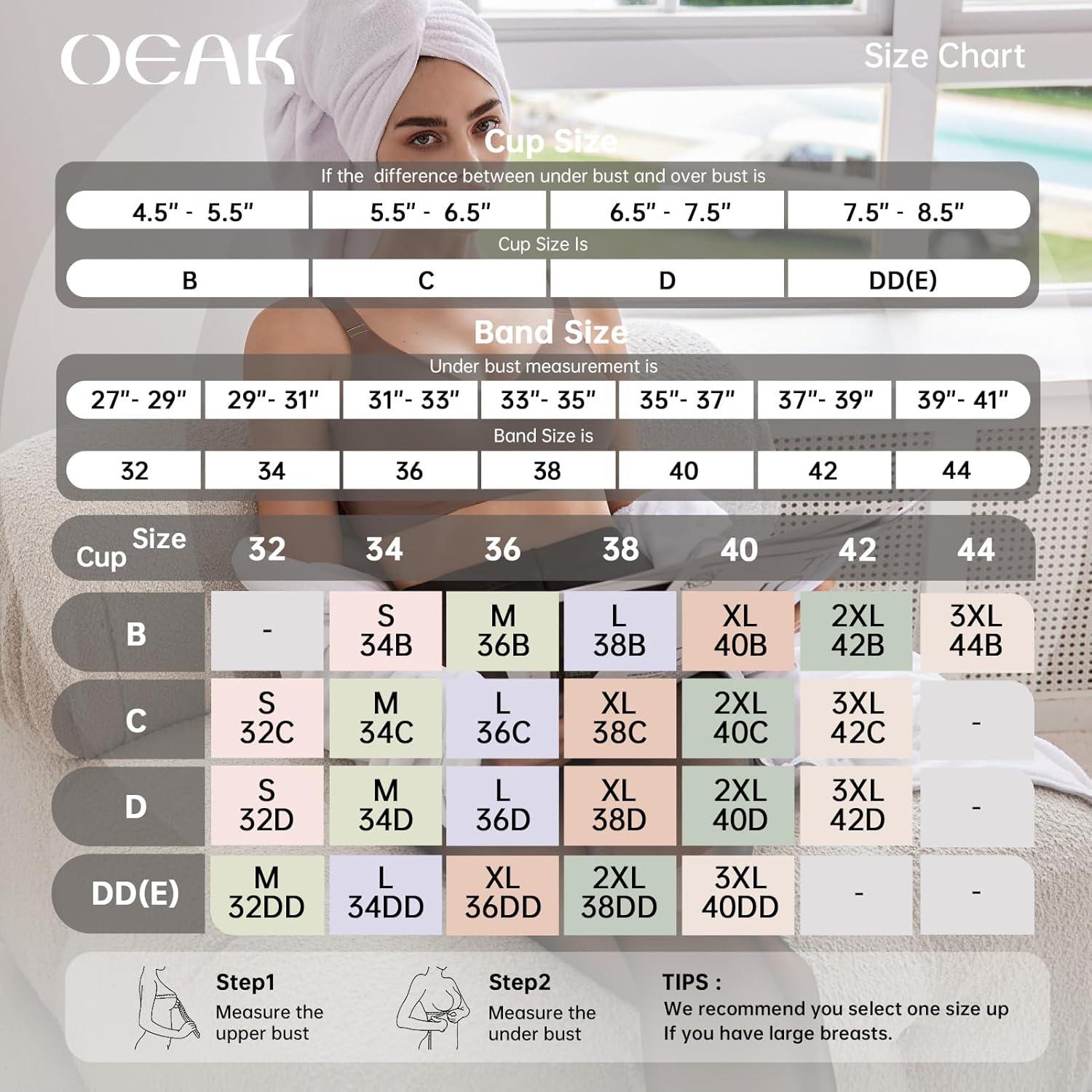 imageOEAK Women Comfortable Push Up Bras Wireless Seamless Full Coverage Bralette Buttery Soft Everyday Tshirt Bra Convertible Bra Grey3XL