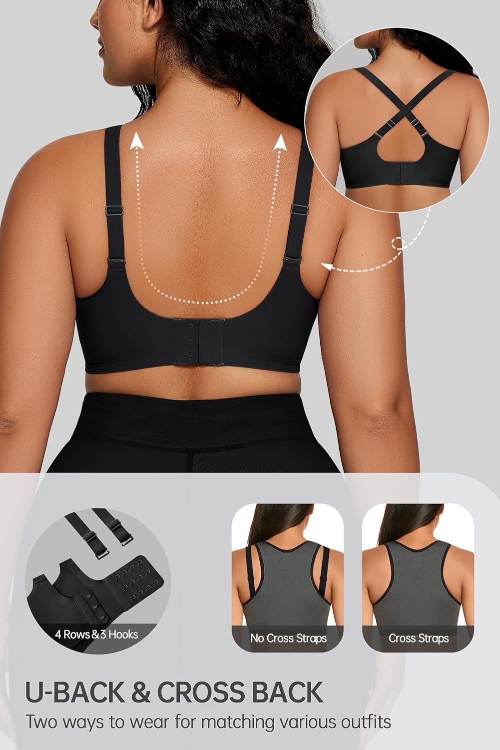 imageOEAK Women Comfortable Push Up Bras Wireless Seamless Full Coverage Bralette Buttery Soft Everyday Tshirt Bra Convertible BraBlack