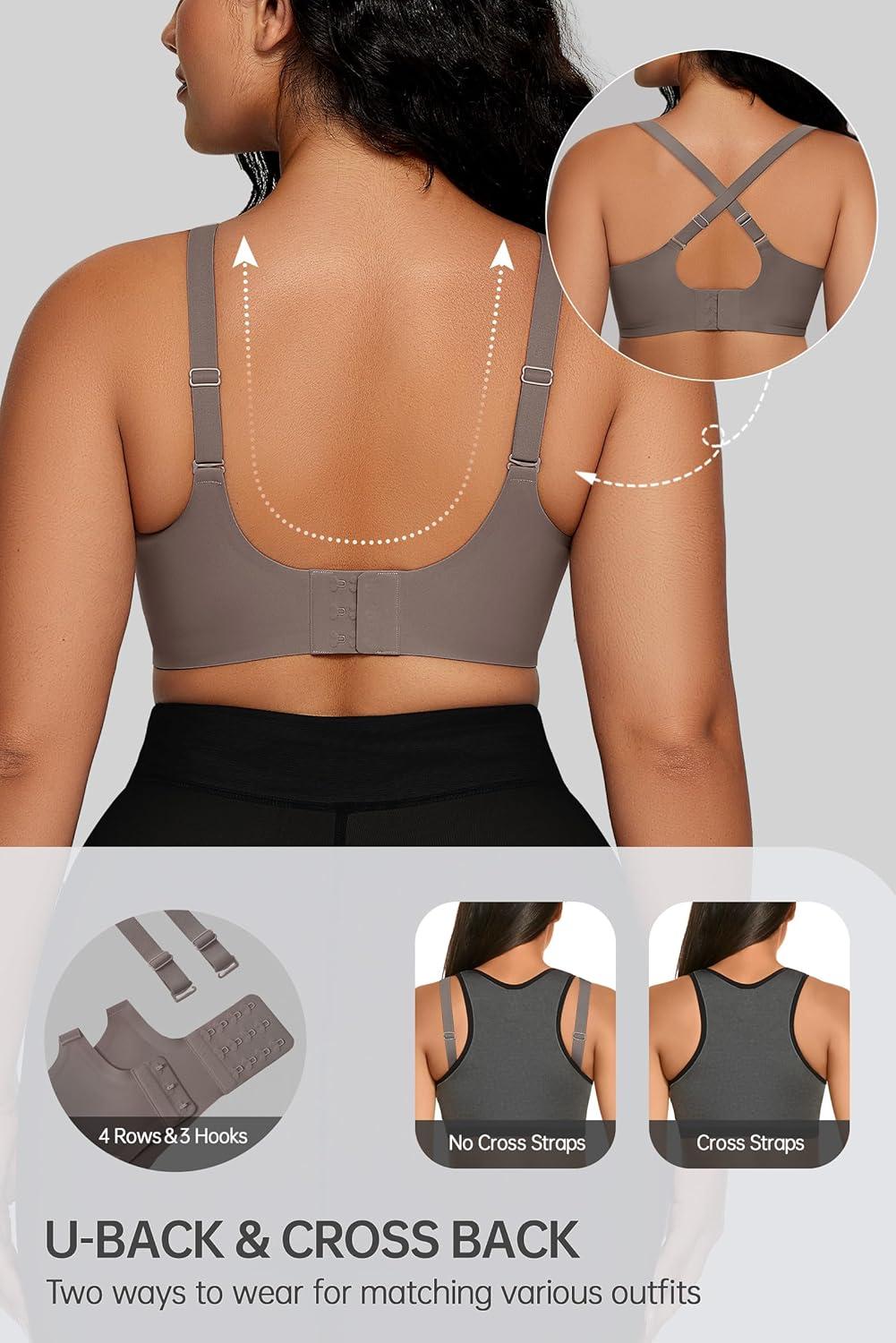 imageOEAK Women Comfortable Push Up Bras Wireless Seamless Full Coverage Bralette Buttery Soft Everyday Tshirt Bra Convertible BraGrey