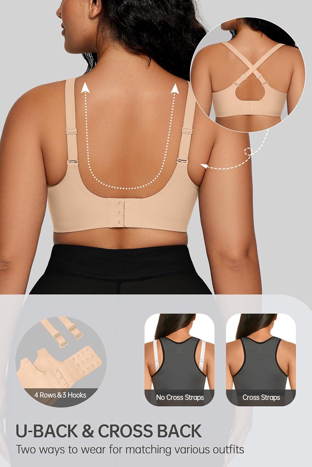 imageOEAK Women Comfortable Push Up Bras Wireless Seamless Full Coverage Bralette Buttery Soft Everyday Tshirt Bra Convertible BraSkin Nude