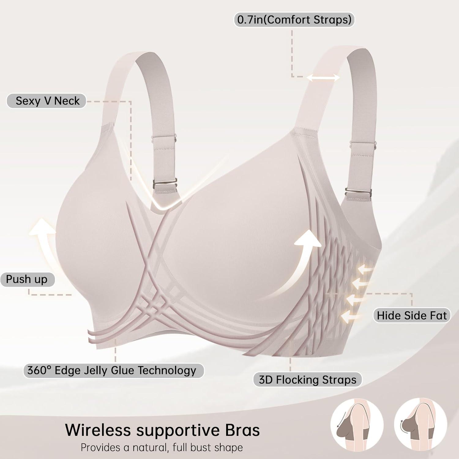 imageOEAK Women Seamless Bra No Underwire Push Up Anti Sagging Bralettes Everyday Supportive Racerback Bras 32A to 40D42BGrey