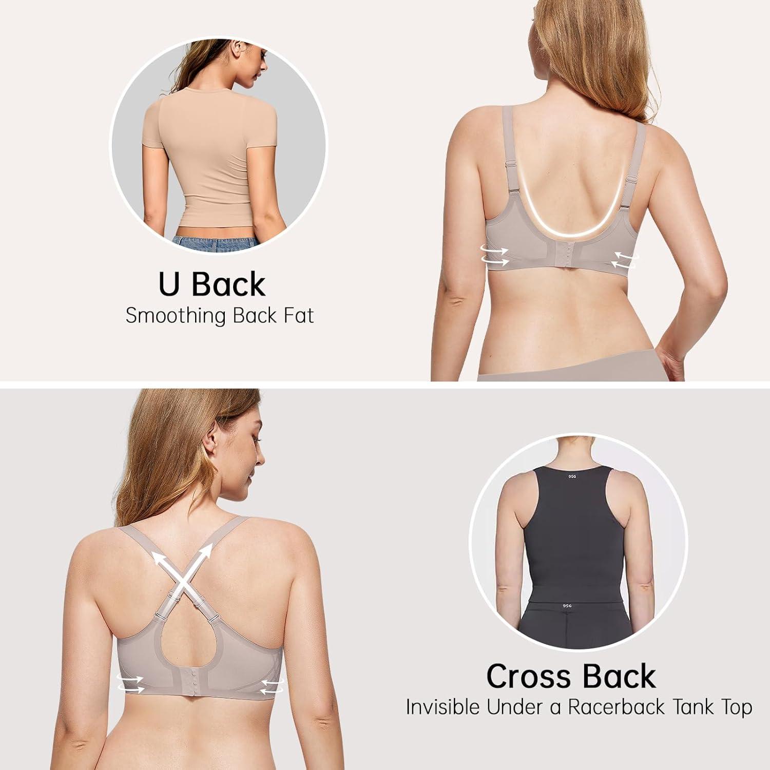 imageOEAK Women Seamless Bra No Underwire Push Up Anti Sagging Bralettes Everyday Supportive Racerback Bras 32A to 40D42BGrey