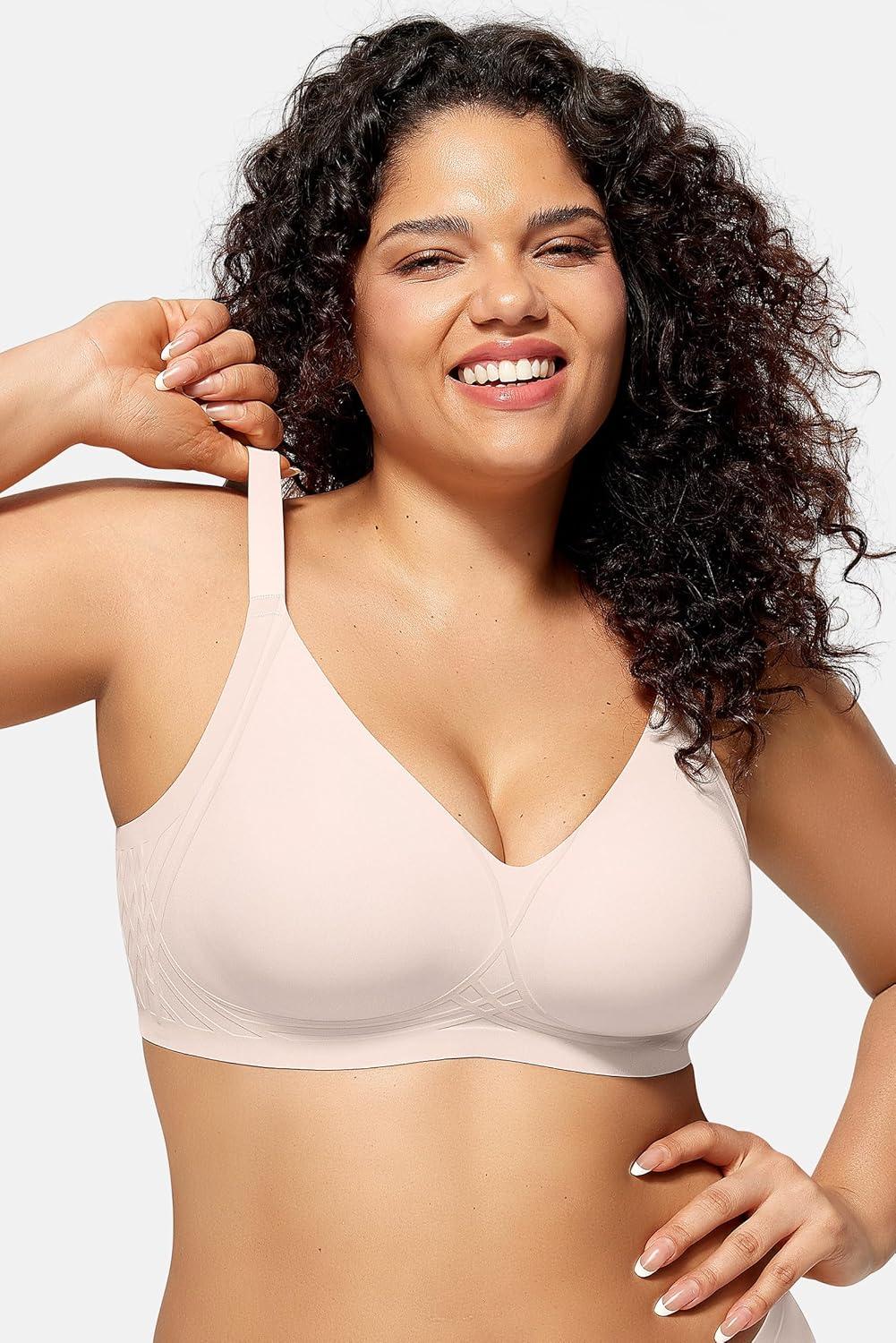 imageOEAK Women Seamless Bra No Underwire Push Up Anti Sagging Bralettes Everyday Supportive Racerback Bras 32A to 40D42BNude