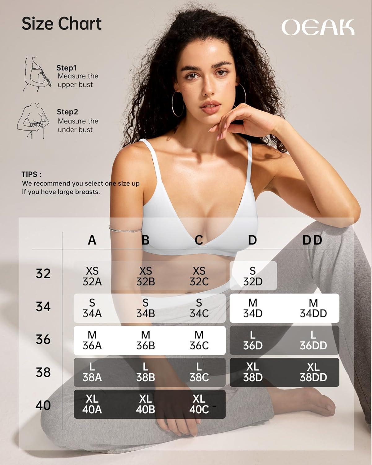 imageOEAK Womens Comfortable Triangle Bras No Underwire Sexy Plunge Unlined Bralette Pull On Bra Seamless Everyday Tshirt Bras WhiteS
