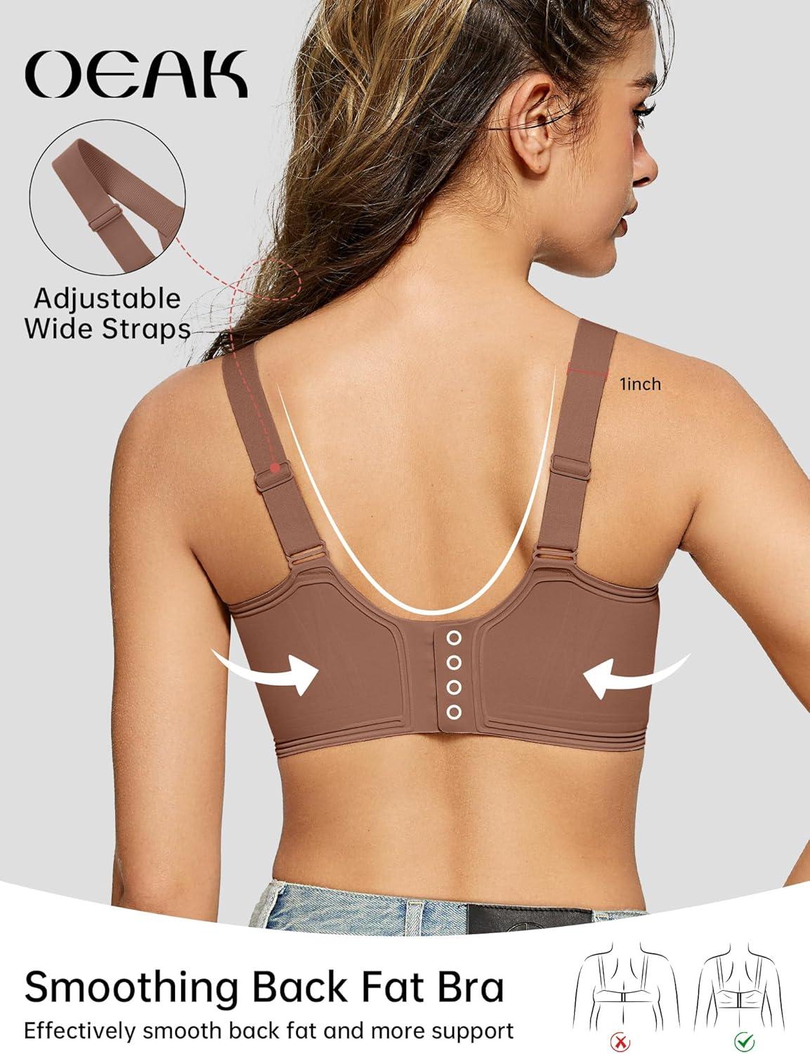 imageOEAK Womens Seamless Push Up Bras No Underwire Full Coverage Comfortable Bra V Neck Bralettes Wireless Everyday BraCoffee