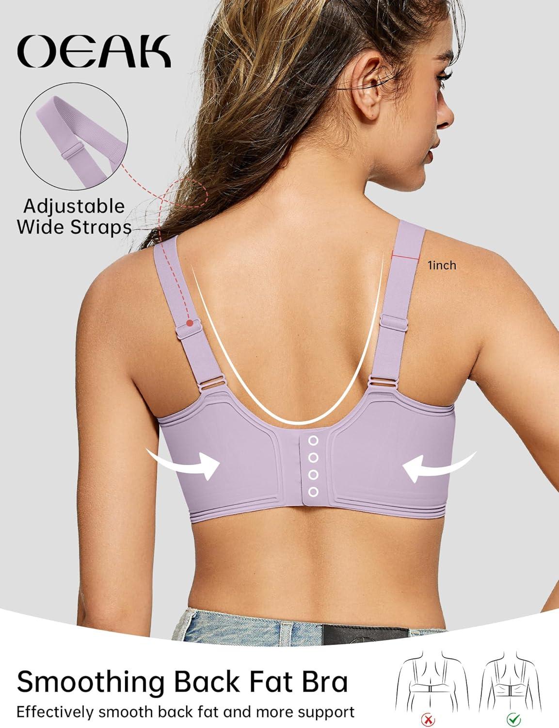 imageOEAK Womens Seamless Push Up Bras No Underwire Full Coverage Comfortable Bra V Neck Bralettes Wireless Everyday BraLight Purple