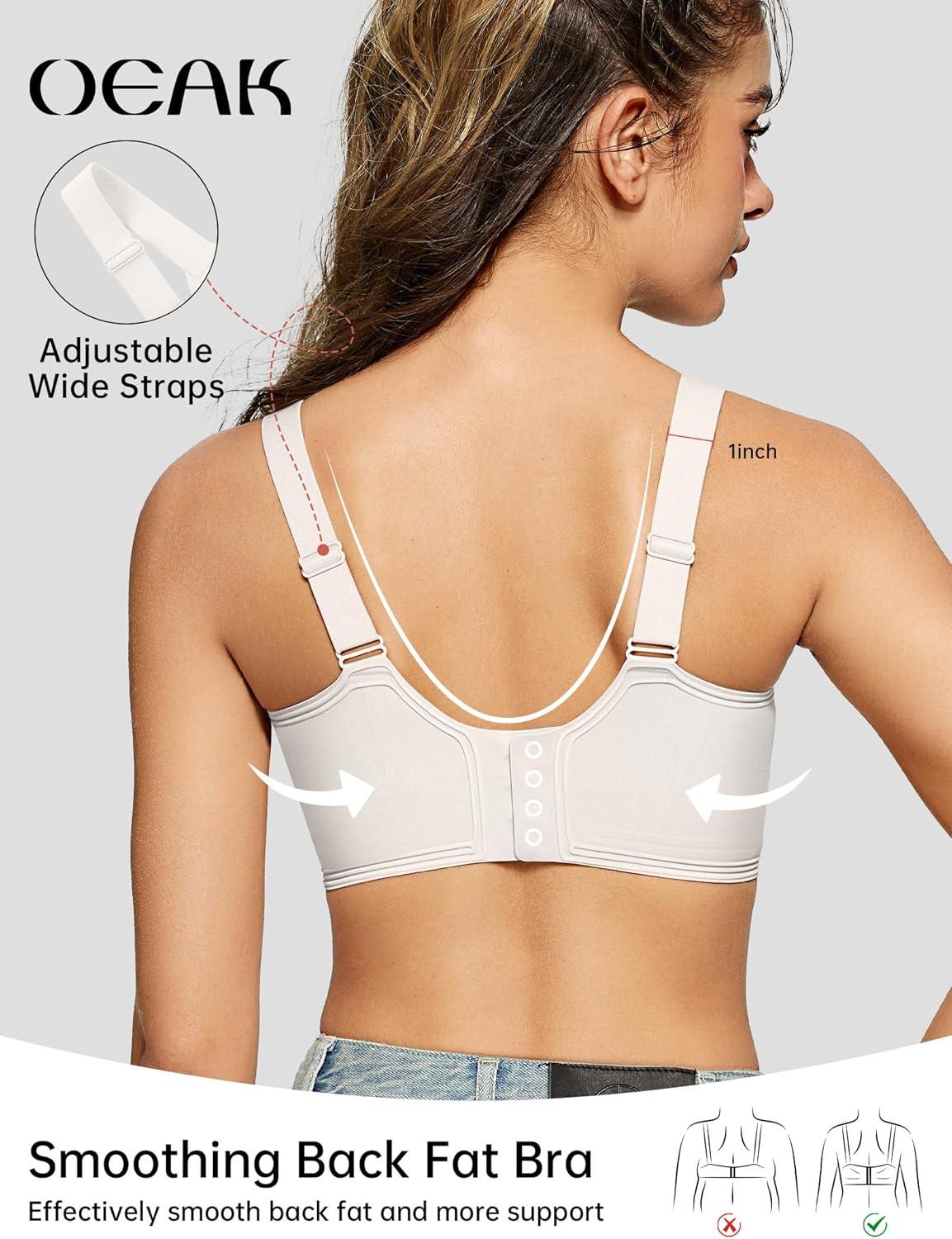 imageOEAK Womens Seamless Push Up Bras No Underwire Full Coverage Comfortable Bra V Neck Bralettes Wireless Everyday BraWhite