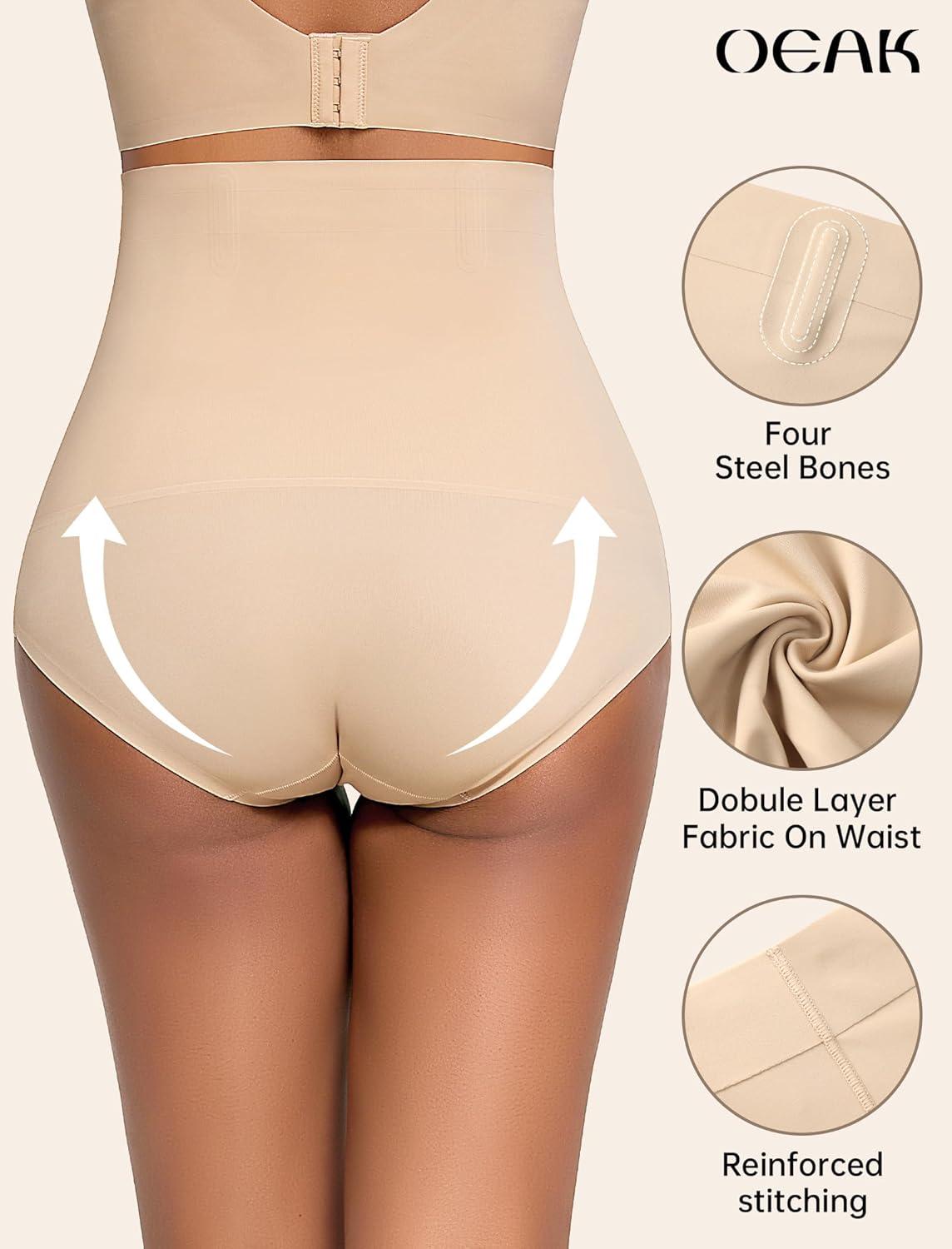 imageOEAK Womens Tummy Control Shapewear Seamless Girdle High Waisted Body Shaper Panties Plus Size Shapewear Shorts ampamp Briefs