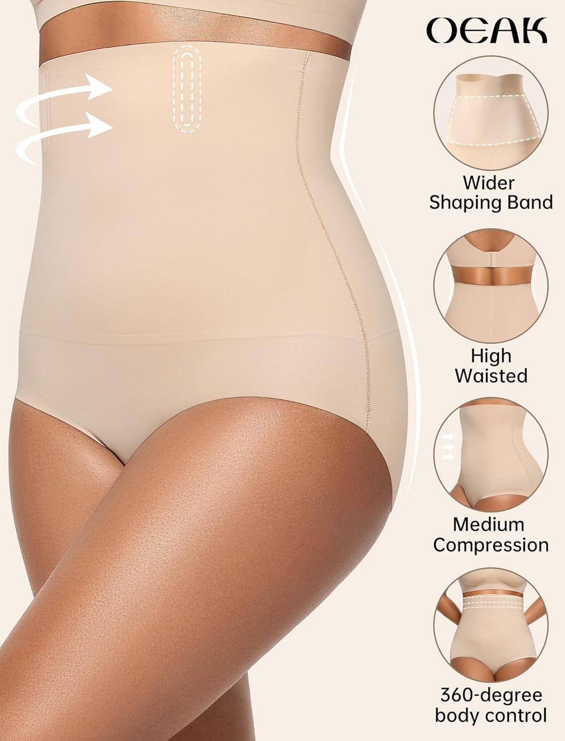 imageOEAK Womens Tummy Control Shapewear Seamless Girdle High Waisted Body Shaper Panties Plus Size Shapewear Shorts ampamp Briefs