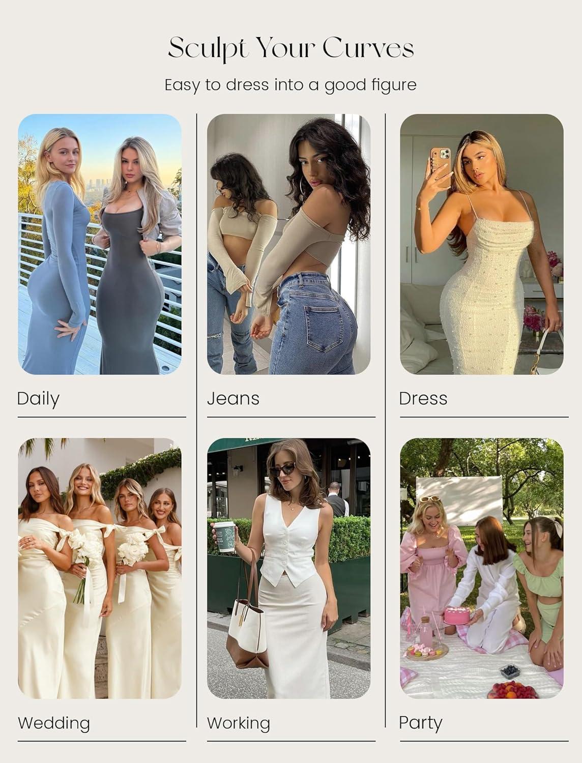 imageOEAK Womens Tummy Control Shapewear SuperPower High Waisted Butt Lift girdles Body Shaper Thigh Slimmer Seamless ShapewearBlack