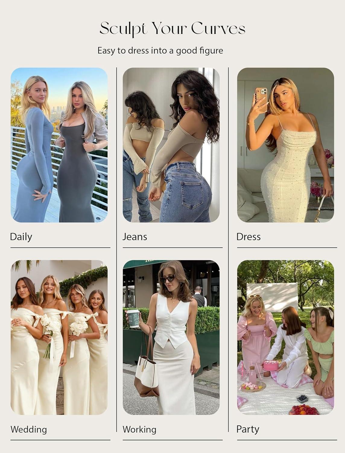 imageOEAK Womens Tummy Control Shapewear SuperPower High Waisted Butt Lift girdles Body Shaper Thigh Slimmer Seamless ShapewearNude