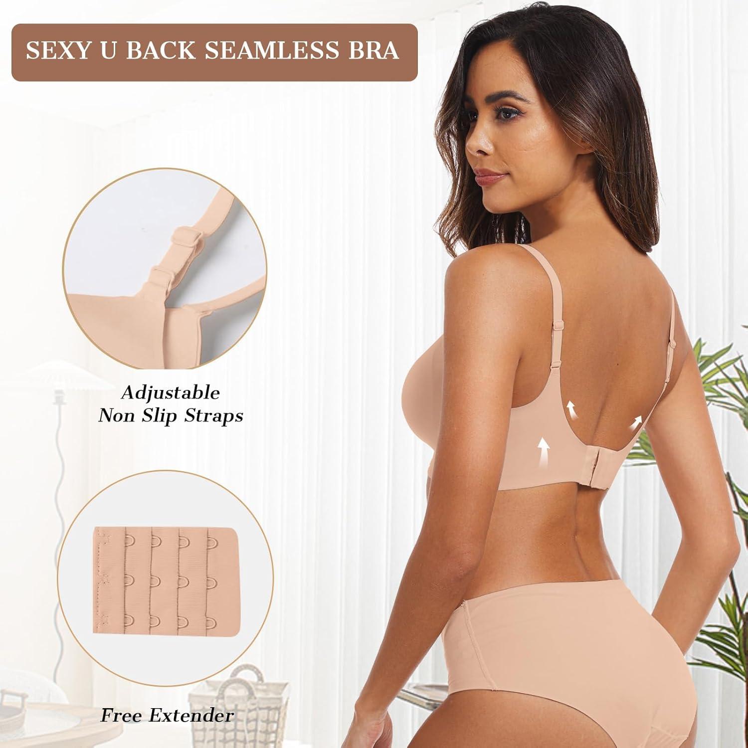 imageOEAK Womens Wireless Bras Comfortable Push Up Bra No Underwire Bra Full Support Lift Bralette Everyday Seamless Tshirt BrasBlush Nude