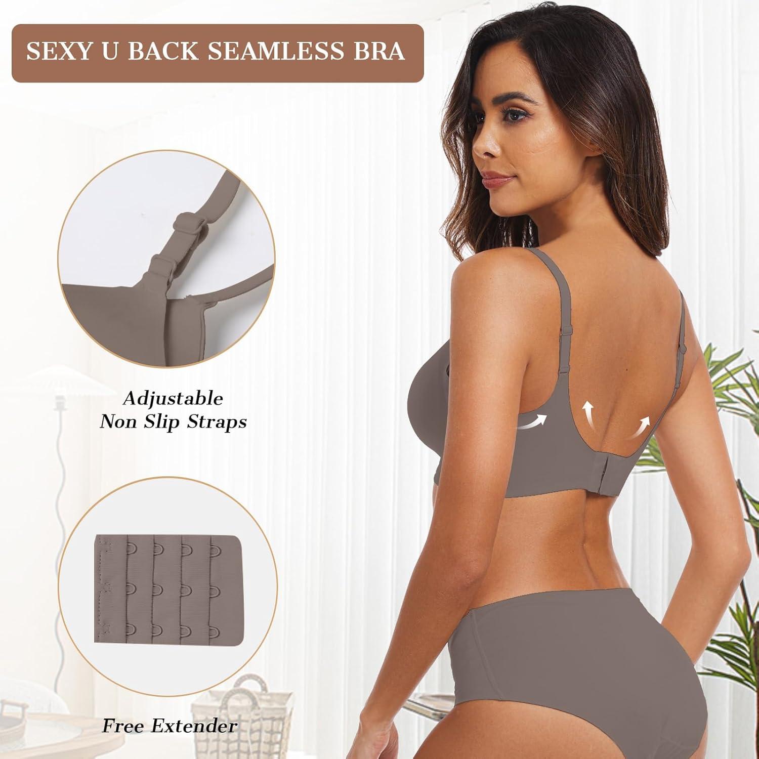 imageOEAK Womens Wireless Bras Comfortable Push Up Bra No Underwire Bra Full Support Lift Bralette Everyday Seamless Tshirt BrasGrey