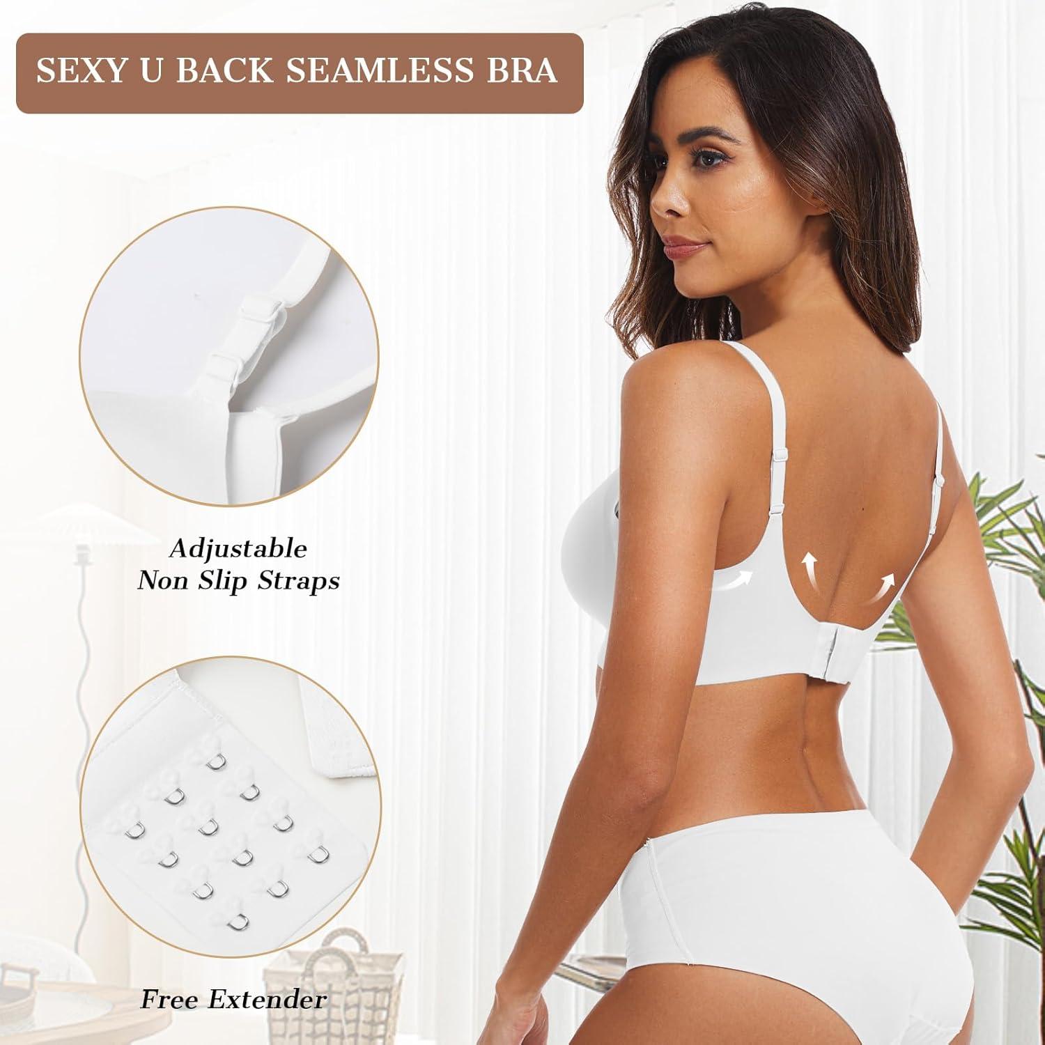 imageOEAK Womens Wireless Bras Comfortable Push Up Bra No Underwire Bra Full Support Lift Bralette Everyday Seamless Tshirt BrasWhite