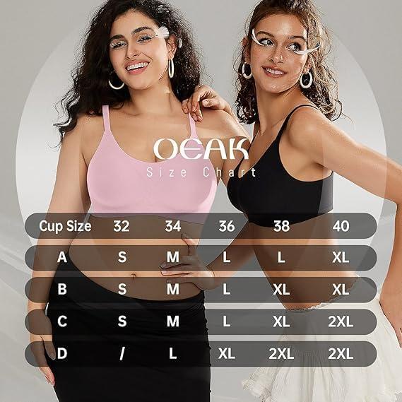 imageOEAK Womens Wireless Bras Comfortable Push Up Bra Smooth U Neck Bralette Full Coverage Bras Seamless Tshirt Everyday BrasPink