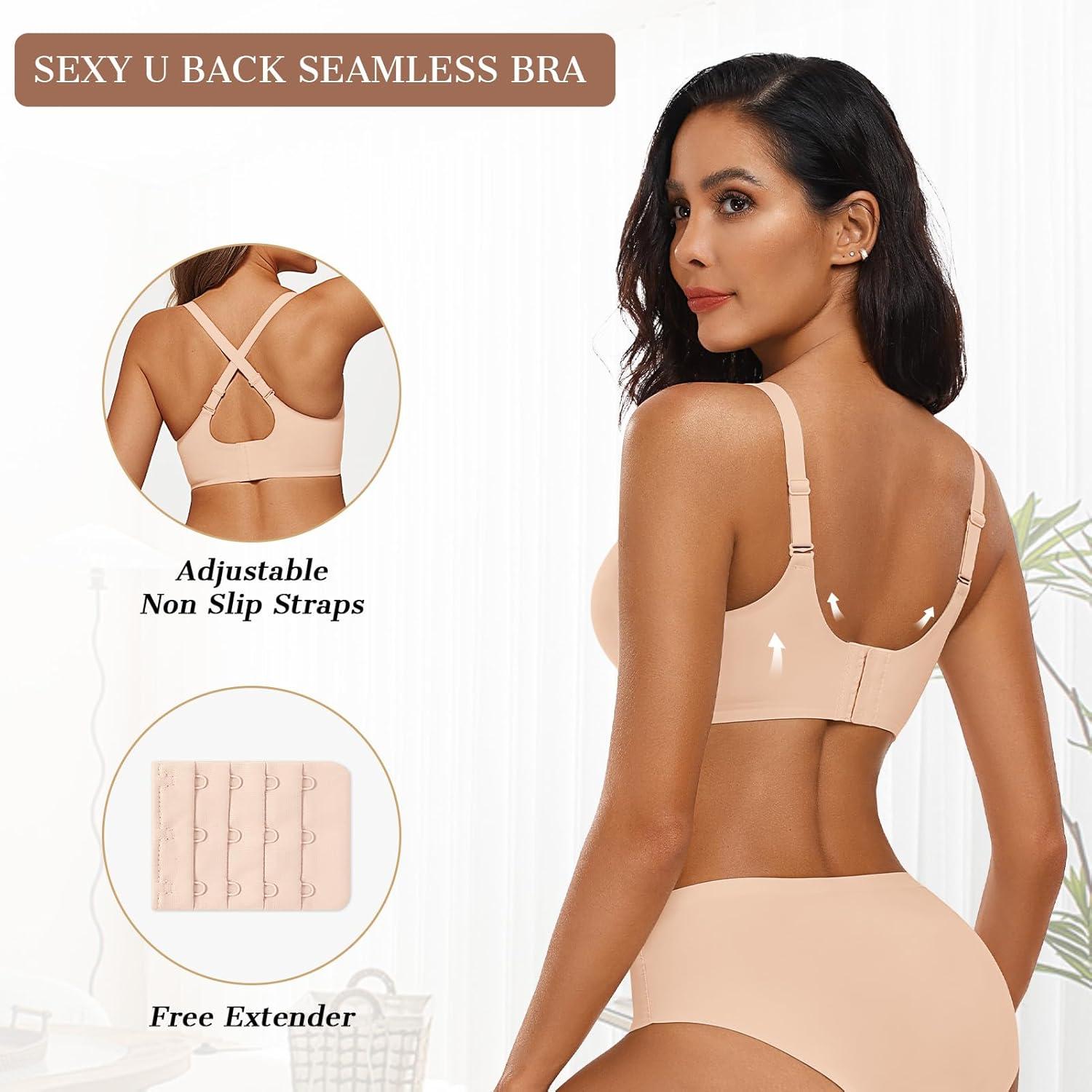 imageOEAK Womens Wireless Bras Push Up Support Full Coverage Bralettes No Underwire Bra Comfortable Everyday Seamless Tshirt BrasOatmeal