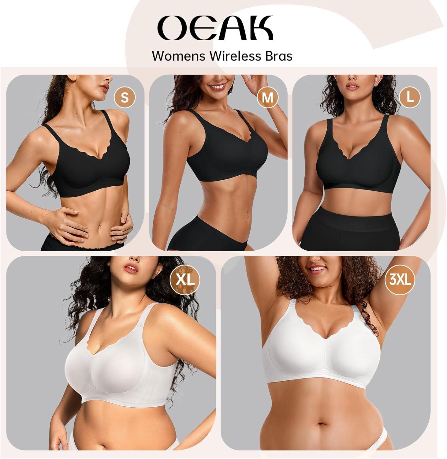 imageOEAK Womens Wireless Bras Push Up Support Full Coverage Bralettes No Underwire Bra Comfortable Everyday Seamless Tshirt BrasOatmeal