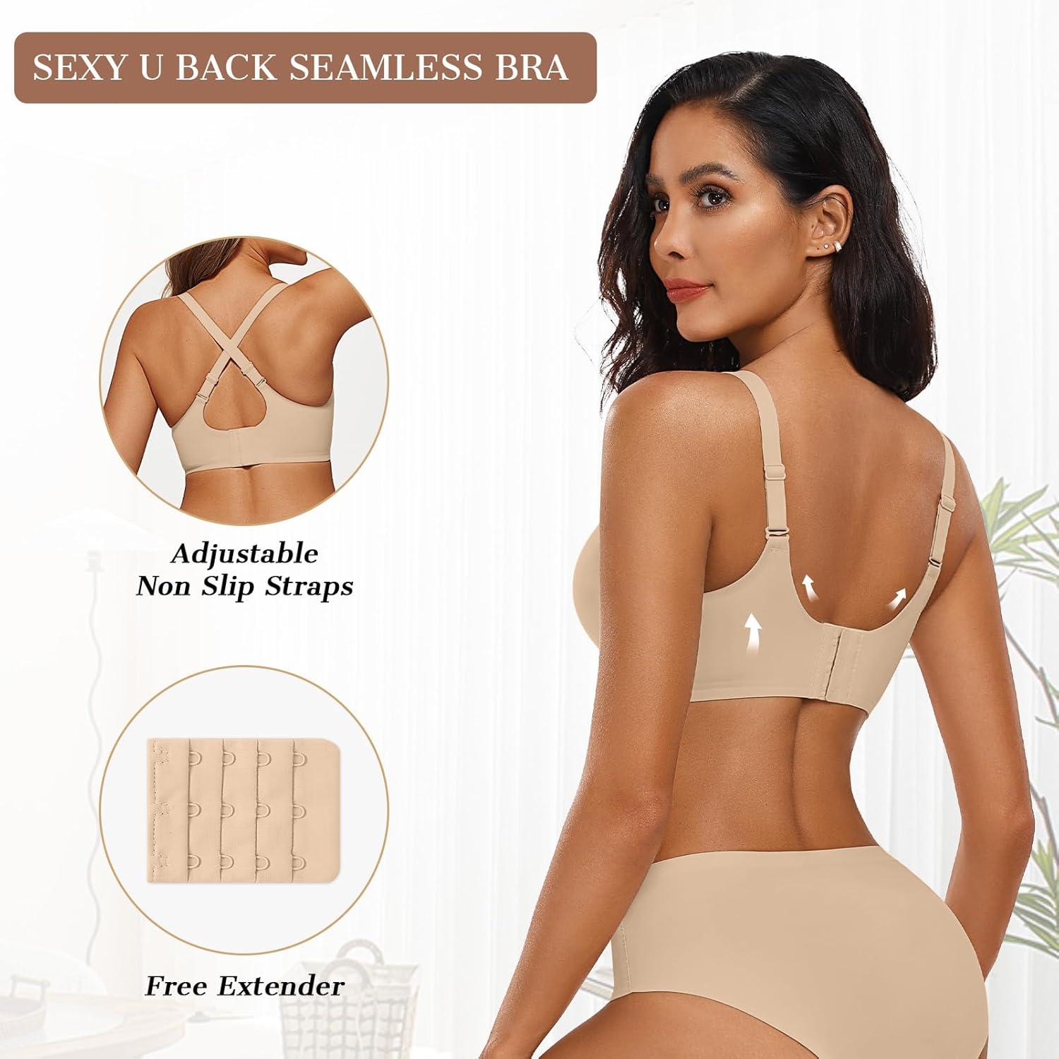 imageOEAK Womens Wireless Bras Push Up Support Full Coverage Bralettes No Underwire Bra Comfortable Everyday Seamless Tshirt BrasSemolina