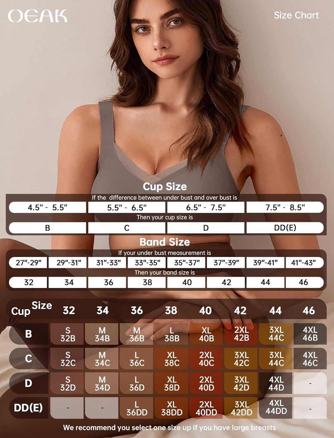 imageOEAK Womens Wireless Bras V Mesh Comfortable Bralette Supportive Tshirt Bra No Underwire Seamless Push Up Everyday BrasGrey