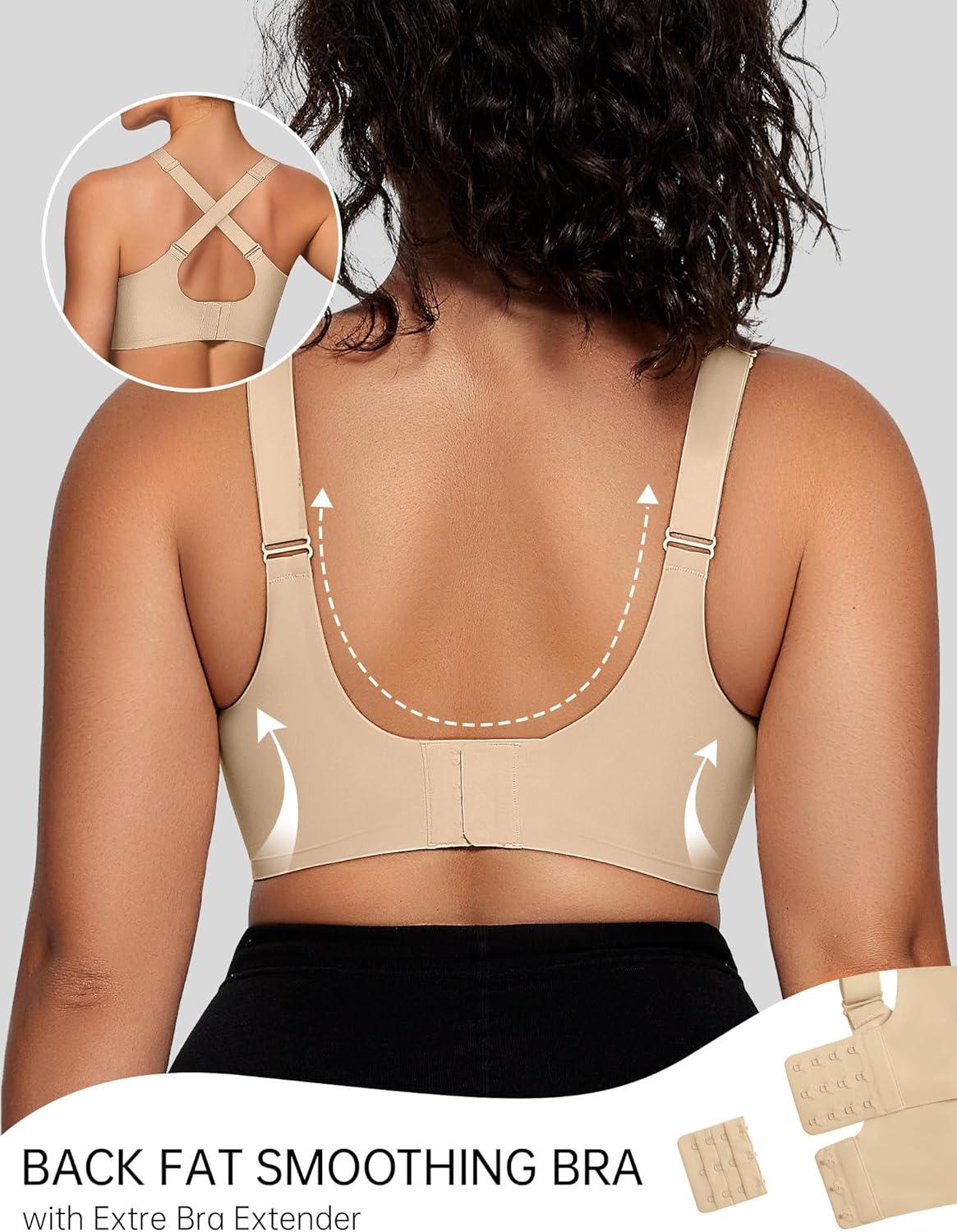 imageOEAK Womens Wireless Bras V Mesh Comfortable Bralette Supportive Tshirt Bra No Underwire Seamless Push Up Everyday BrasSemolina