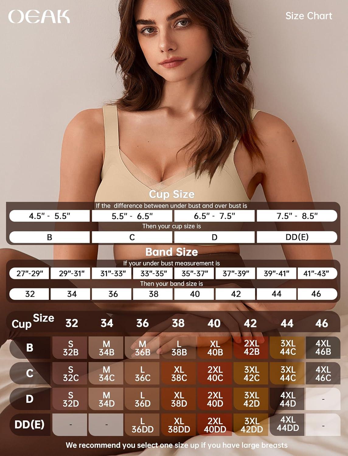 imageOEAK Womens Wireless Bras V Mesh Comfortable Bralette Supportive Tshirt Bra No Underwire Seamless Push Up Everyday BrasSemolina