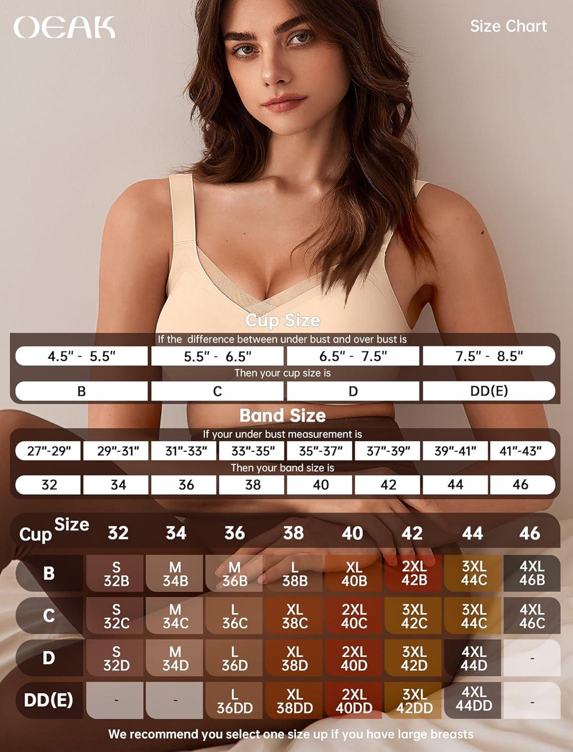 imageOEAK Womens Wireless Bras V Mesh Comfortable Bralette Supportive Tshirt Bra No Underwire Seamless Push Up Everyday BrasSkin