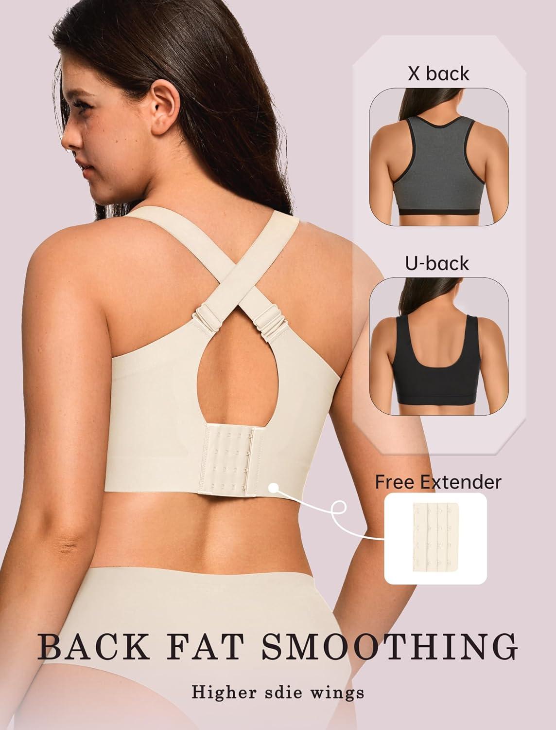 imageOEAK Womens Wireless Jelly Bra Plus Size Supportive Seamless Bras Full Coverage Push Up Comfortable No Underwire Tshirt BrasBeige