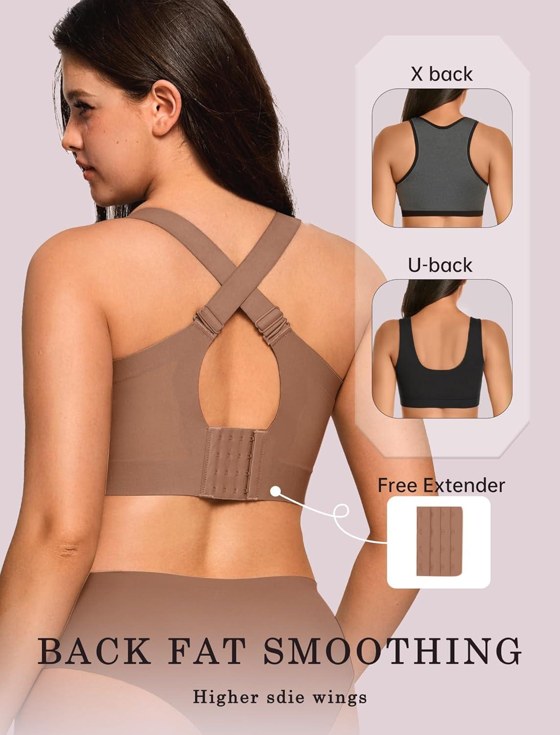 imageOEAK Womens Wireless Jelly Bra Plus Size Supportive Seamless Bras Full Coverage Push Up Comfortable No Underwire Tshirt BrasCoffee