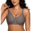 imageOEAK Women Comfortable Push Up Bras Wireless Seamless Full Coverage Bralette Buttery Soft Everyday Tshirt Bra Convertible Bra Grey3XL