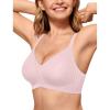 imageOEAK Women Seamless Bra No Underwire Push Up Anti Sagging Bralettes Everyday Tshirt Supportive Racerback Bra XL Pink