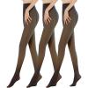 imageOEAK Womens 3 Pack Fleece Lined Tights Fake Translucent Pantyhose Thermal Opaque High Waist Legging Pants Footed Sheer TightsFake Translucent Black