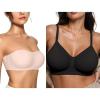 imageOEAK Womens Strapless Bras Bandeau Bra Skin Nude ampamp Bralettes for Women with Support Black S