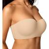 imageOEAK Womens Strapless Bras Wireless NonSlip Tube Top Push Up Bralette Seamless Padded Bandeau Bra Everyday Convertible Bra Nude 38C