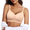 imageOEAK Womens Wireless Bras Comfortable Push Up Bra No Underwire Bra Full Support Lift Bralette Everyday Seamless Tshirt Bras Jacquard Nude XXL