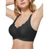 imageOEAK Womens Wireless Push Up Bras Comfortable Seamless Supportive Full Coverage Scalloped Convertible Everyday Tshirt Bra
