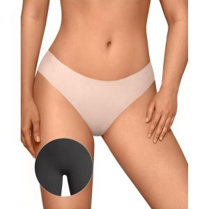 OEAK Seamless Thongs for Women Invisible Thongs No Show Thong Panty Liners Tangas Comfortable Workout G-Strings Underwear(Cream)