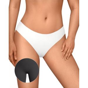 OEAK Seamless Thongs for Women Invisible Thongs No Show Thong Panty Liners Tangas Comfortable Workout G-Strings Underwear(White)