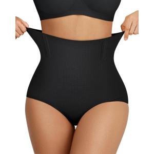 OEAK Tummy Control Shapewear for Women Seamless Girdle High Waisted Body Shaper Underwear Panty Smooth Under Dress Shapewear(Black)