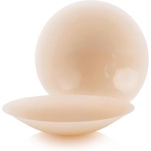 OEAK Women Nipple Covers Reusable Seamless Pasties Sticky Adhesive Silicone Bra Breast Petals A-DD for Strapless Dress(Caramel)