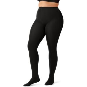 OEAK Womens Fleece Lined Tights Leggings Plus Size Thermal Warm Thick Opaque Tights Tummy Control High Waisted Pantyhose(Black)
