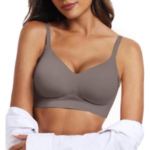 OEAK Womens Wireless Bras Comfortable Push Up Bra No Underwire Bra Full Support Lift Bralette Everyday Seamless Tshirt Bras(Grey)