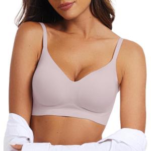 OEAK Womens Wireless Bras Comfortable Push Up Bra No Underwire Bra Full Support Lift Bralette Everyday Seamless Tshirt Bras(Pink)