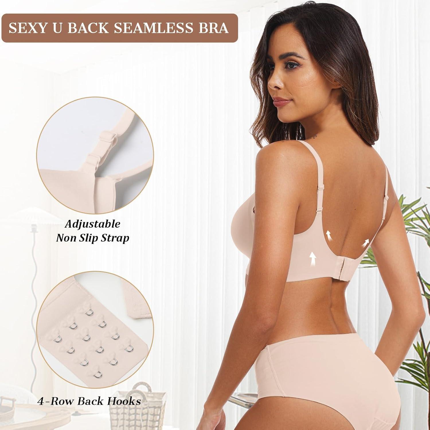 imageOEAK Push Up Bras Bandeau Strapless Bra XL